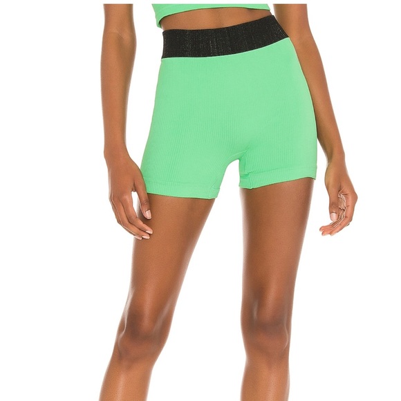 Free People Pants - Free People size Small, green ribbed biker shorts